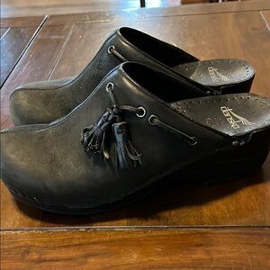 Dansko Black Leather Clogs
